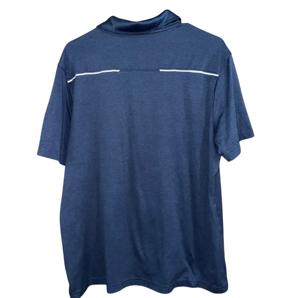 Nike Polo Shirt Men Extra Large Blue White Swoosh DriFit Performance Rugby Adult